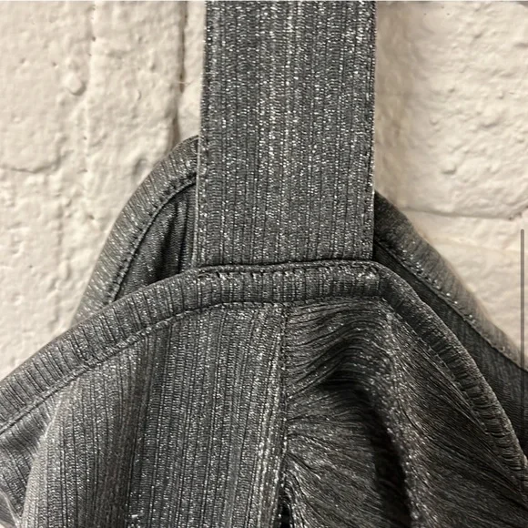 Metallic Silver Ruched Tank Top - Picture 3 of 5